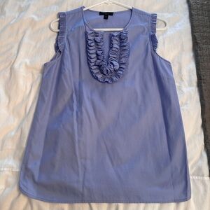 J. Crew Women's Blue Ruffle Blouse